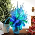 thumbnail image 2 of Peacock Christmas Ornaments, Artificial Peacock with Long Tail, Faux Blue Peacock Glitter Birds Clip on Ornament for Home Crafts Xmas Tree Decorations, 1PC, 2 of 6
