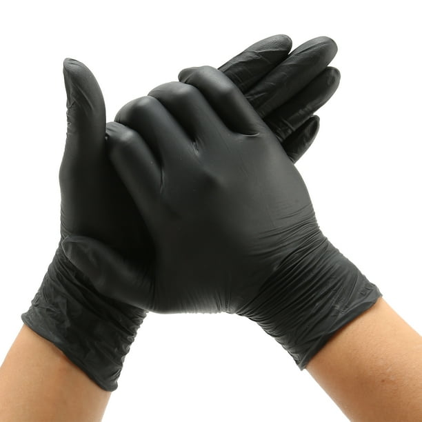 Guantes Texturizados Para Las Yemas De Los Dedos, 50 Unidades, De Goma, Desechables, Color Negro