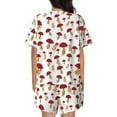 thumbnail image 3 of Bixox Women's Red Mushroom Printed Pajama Set 2 Piece Lounge Set Top and Shorts Soft Pajamas, Shorts with Pockets, 3 of 7