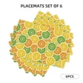 thumbnail image 2 of Placemats Set Of 4 / 6, Lemon Colorful Print Placemats For Dining Table Indoor/Outdoors Heat Resistant Washable Placemats 18" X 12", 2 of 8