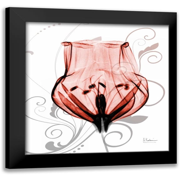 Koetsier, Albert 12x12 Black Modern Framed Museum Art Print Titled - Dancing Tulip in Red
