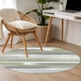 thumbnail image 3 of Area Rug 48in, Green White Black Striped Floor Carpet Living Room Rug, Abstract Geometric Non-Slip Welcome Mat Indoor Rugs for Bedroom Dining Room, 3 of 9