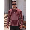 thumbnail image 4 of COOFANDY Long Sleeve Rugby Polo Shirts for Men, Sports Striped Regular Moisture Wicking Dry Fit Golf Shirt, Sizes S-2XL, 4 of 7