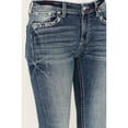 thumbnail image 4 of Grace In La Women's In Medium Wash Paisley Pocket Mid Rise Stretch Denim Jeans Medium Wash 26W x 34L, 4 of 4