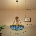 thumbnail image 5 of 5 Light Tiffany Pendant Light Fixture Adjustable Hight Stained Glass Tiffany Chandelier, 5 of 6