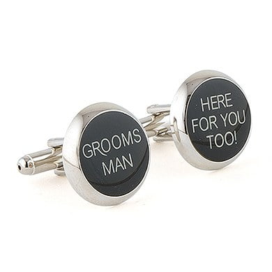Groomsman Wedding Novelty Cufflinks - One Pair Printed Set