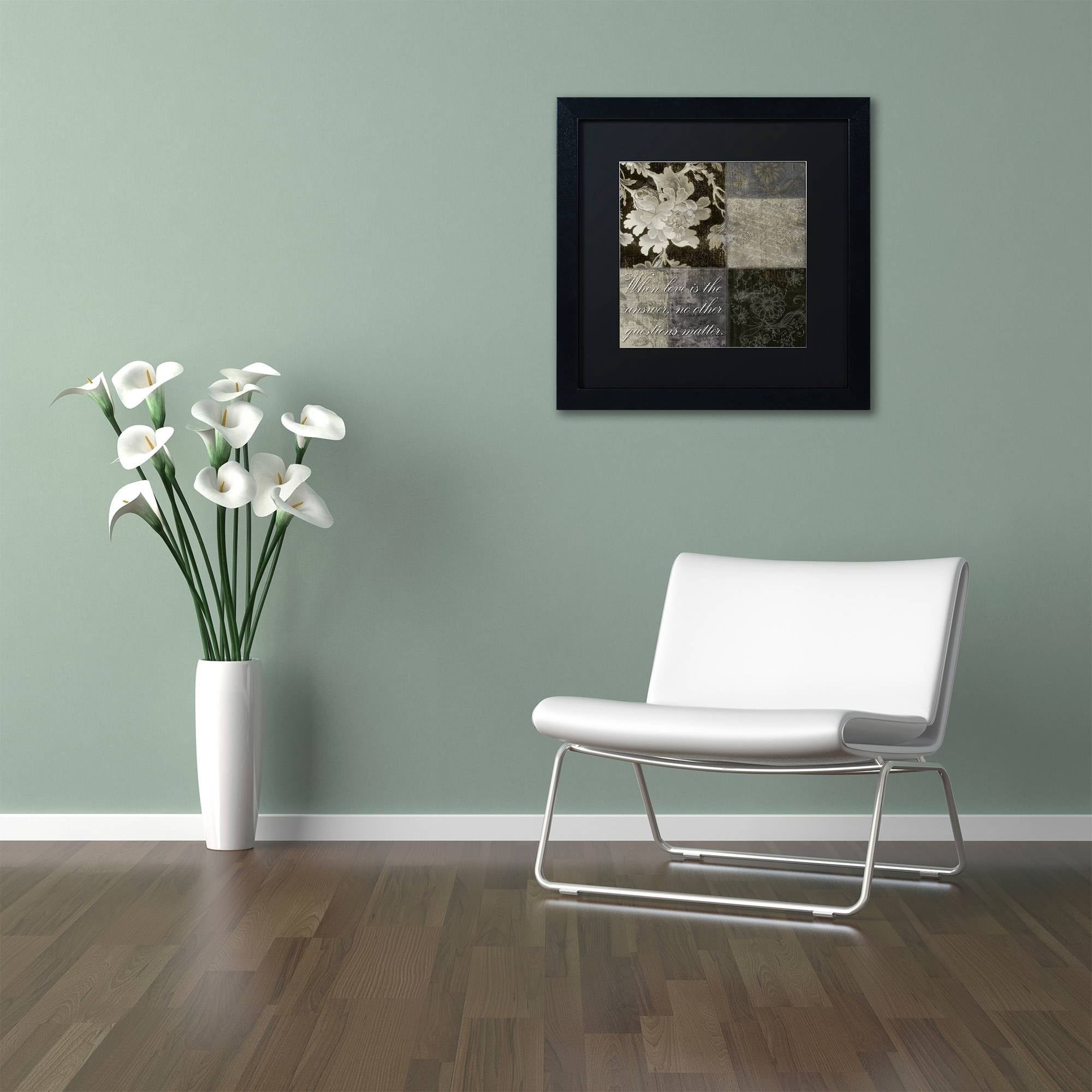 Trademark Fine Art "When Love Is the Answer" Canvas Art by Color Bakery Black Matte, Black Frame