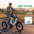 thumbnail image 5 of Actbest Electric Tricycle for Adults, 18" Folding Electric Trike, Peak 700W Motor 48V 10.4AH Etrike, 18MPH Up to 55 Miles 3-Wheel Electric Bike with Mirror and Phone Bag (Black), 5 of 9