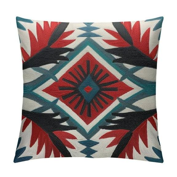 JRXY Southwest Vintage Aztec Throw Pillow Cover, Mexican Tribal Geometric Native Decorative Pillowcase for Couch Sofa Bed White