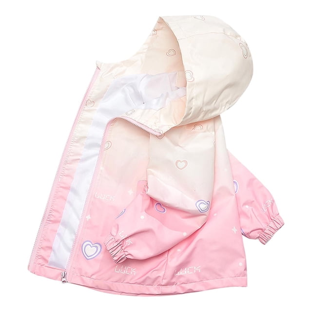 Économies d'Hiver! SROBPTY Chandails à Capuche de Printemps et d'Automne pour Filles, Veste à Capuche Zippée pour Enfants pour l'Extérieur, Haut de Sport à Manches Longues, Veste Décontractée à Capuche, Vestes d'Hiver pour Tout-Petits Rose, 11 Ans