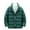 Dark Green, variant on Men's Casual Solid Color Stand-up Collar Cotton-padded Jacket - Cotton-filled Thickened Warm Long-sleeve Coat, Black, Size L