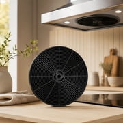 VMWMSSR Circular Range Hood Filter, Replacement Odor Absorbing Filter Insert, Easy‑Install Round Cooker Hood Filter Accessory For Kitchen Ventilation System(Black-7.09")