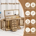 thumbnail image 5 of Sfugno Jewelry Box for Women Girls, Wooden Jewelry Organizer Box with Mirror, 5 Layer Jewelry Storage Case,Rustic Brown, 5 of 9