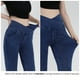 thumbnail image 5 of Pantalones acampanados de mezclilla con cintura alta y adelgazamiento para mujer, pantalones casuales ajustados elásticos para deportes, yoga y exteriores, 5 of 5