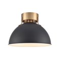 thumbnail image 1 of Zayne 12'' Wide 1-Light Semi Flush - Matte Black, 1 of 3