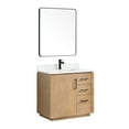 thumbnail image 2 of Vinnova San 36" Single Sink Wood Bath Vanity with Mirror in Brown/White, 2 of 16