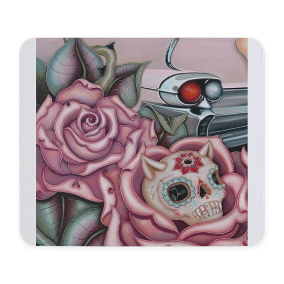 CafePress - SUGAR SKULL ROSES Mousepad - Non-slip Rubber Mousepad, Gaming Mouse Pad
