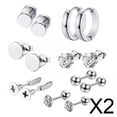 thumbnail image 1 of Pendientes,Juego de pendientes pequeños para mujer y hombre,Juego de pendientes de aro de acero inoxidable,Pendientes de joyería con piercings múltiples Moda,Pendientes de bola plana,Juego, 1 of 8