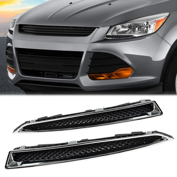 PIT66 1Pair Headlights Left & Right Lower Trim Moulding Fit For 2013-2016 Ford Escape