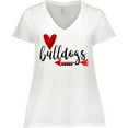 thumbnail image 3 of Inktastic Bulldogs with Heart and Arrow Women's Plus Size V-Neck T-Shirt, 3 of 5