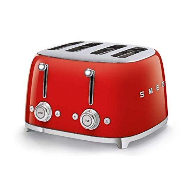 Smeg Grille-Pain 4 Fentes Rouge TSF03 RDUS