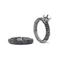 thumbnail image 2 of Ensemble Nuptial Semi-Monture Pavé de Diamants Noirs 2 Ct en Or Blanc 14 K, 2 of 3