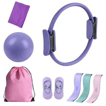 CHICCLO Home Pilates Kit, Yoga Equipment, Resistant Band Pilates Set, Lavender