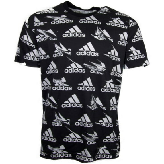 Adidas Men's T-Shirt Brandlove Essentials Short Sleeve Athletic Crew Neck Tee, Black, M