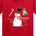 thumbnail image 4 of Inktastic Top Hat Snowman with Christmas Tree and Candy Cane Youth T-Shirt, 4 of 5