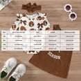 thumbnail image 7 of Pandaie Baby Girls Outfit Long Sleeve Football Bow Print Bodysuit Sleeveless Corduroy Overall Dress Matching Bow Headband Fall Game Day Play Sets Brown,6-12 Months, 7 of 7