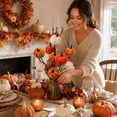 thumbnail image 5 of Lilixerw Halloween Pumpkin Pick Stem Decoration, Multi‑Head Artificial Pumpkin Spray with Orange, Brown and Cream Tone, for Vase, Centerpiece and Floral Arrangement, 13.38x7.87 inch, 5 of 7