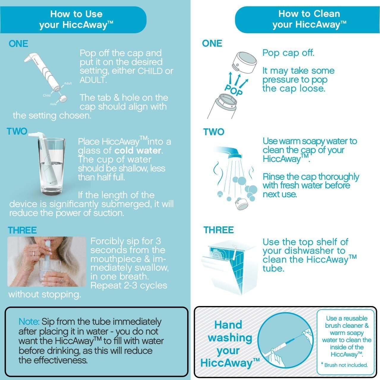 HICCAWAY Hiccup Straw - Stops Hiccups Naturally & Fast - As Seen On Shark Tank - Clinically Proven Relief for All Ages, Children & Adults - Safe, Lightweight, & Reusable VERI PERI 1 Pack