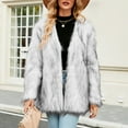 thumbnail image 2 of Rdhnmea Women's Luxury Faux Fur Coat Jacket Open Front Long Sleeve Winter Warm Coats Overcoat Outwear, 2 of 5