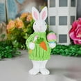 thumbnail image 6 of Animal Statues Home Decor Figurine Resin Rabbit Statue Modern Sculpture Desk Decoration , Green, 6 of 8