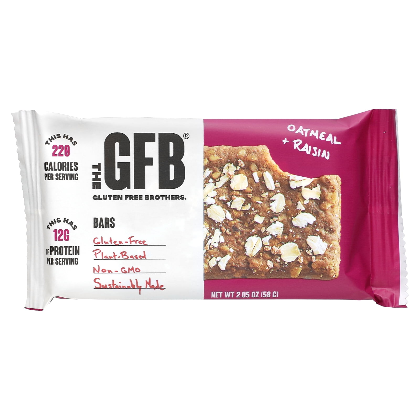 The Gluten Free Brothers – Oatmeal Raisin Snack Bars – Non GMO, Soy Free, Vegan – 2.05 oz (12 ct)