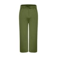 thumbnail image 6 of Dresfit Men's Cotton Joggers Open Bottom Big and Tall Wide Leg Sweatpants Drawstring Solid Color Elastic Waist Pants High Rise Relaxed Fit Running Sweat Pants Army Green 2XL, 6 of 7