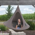 thumbnail image 4 of Vivere CACDT7 Sheltered Hanging Chair Polyester Cotton Blend Double, Taupe, 4 of 6