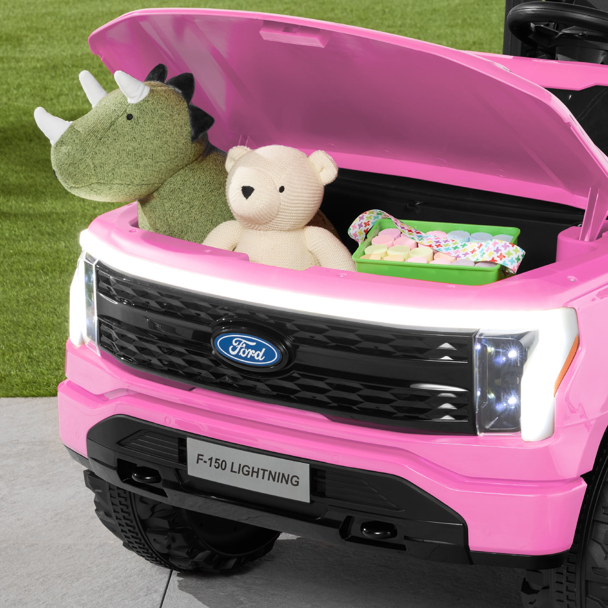 Best Choice Products Kids 24V Ride On Truck Officially Licensed Ford Lightning w/ Remote, LED Lights, 2 Speeds - Pink