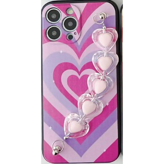 Cute Love Heart iPhone 15 Case Wildflower 3D Rainbow Gradient Cute Pink Heart Love Phone Case For iPhone 15 With free shipping and Gift