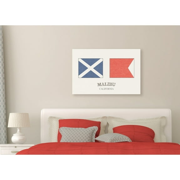 Stupell Malibu Nautical Flags Stretched Canvas Wall Art 16 x 20
