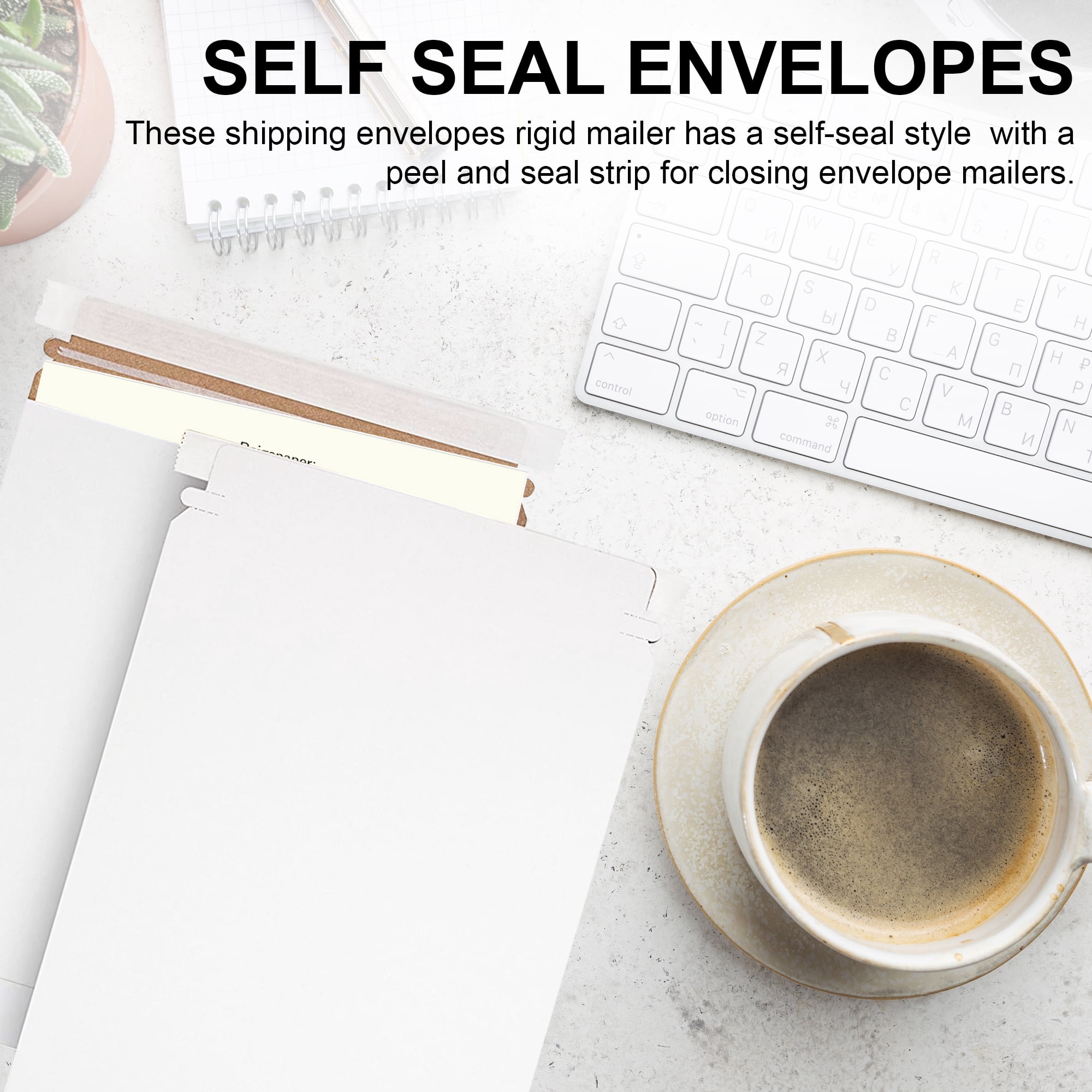 MT Products White Flat Shipping Envelopes 11" x 13.5" - Self-Seal Mailing Envelopes (Pack of 100) - Made in the USA