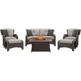 thumbnail image 6 of Hanover Strathmere 6-Piece Fire Pit Lounge Set with Glazed Faux-Wood Tile Top, 6 of 11