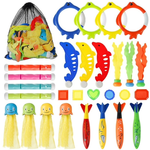 Diving Toys with Diving Treasures Fish Rings Cloth Octopus Sticks