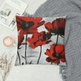thumbnail image 2 of PIKWEEK  Poppy Flower Throw Pillow Cover Vintage Red Poppy Flower Cotton Linen Decorative Rectangular Pillowcase for Sofa and Bed Couch, 2 of 5