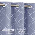 thumbnail image 4 of Cortinas opacas Deconovo de bajo consumo con estampado geométrico, aislantes térmicos, para oscurecer habitaciones, color morado claro/línea geométrica, 132 x 213 cm, para el hogar., 4 of 8