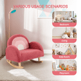 thumbnail image 5 of Ktaxon Kids Rocking Chair with Wooden Frame, Teddy Velvet Toddler Sofa with Ombre Backrest, Curved Design for Playroom or Bedroom Red, 5 of 8