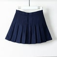 thumbnail image 4 of Pleated Skirt Women New Style High Waist A-Line Short Skirt Dark Bule M YIWEI, 4 of 11