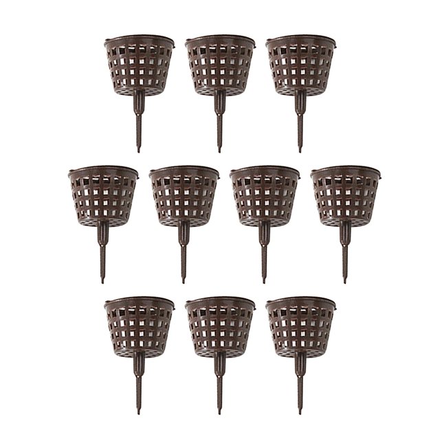 koolsoo 10 Pieces Fertilizer Basket Nursery Pots Portable with Cover Plastic Bonsai Tool B