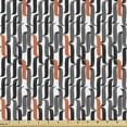 thumbnail image 1 of Retro Upholstery Fabric by the Yard, Vintage Style Intertwined Curvy Lines Abstract Theme Pattern Art, Decorative Fabric for DIY and Home Accents, White Grey and Burnt Sienna by Ambesonne, 1 of 5