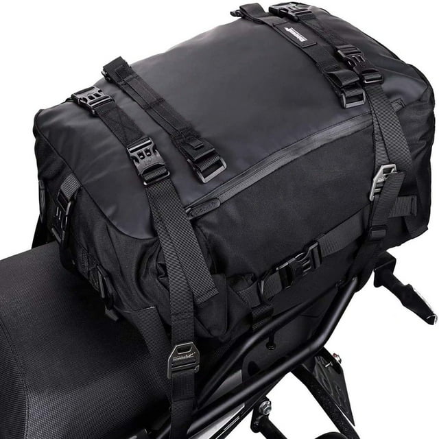 Motorcycle Tail Bag 10L Waterproof Motor Pannier Bag Motor Travel Luggage Motorbike Rear Rack Trunk Storage Bag Professional Motorcycle Accessories-Black